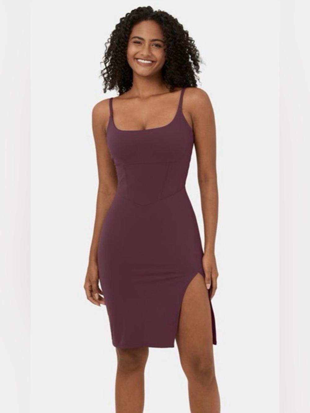 Halara Fig Corset Bodycon Mini Dress Side Slit NWT Small